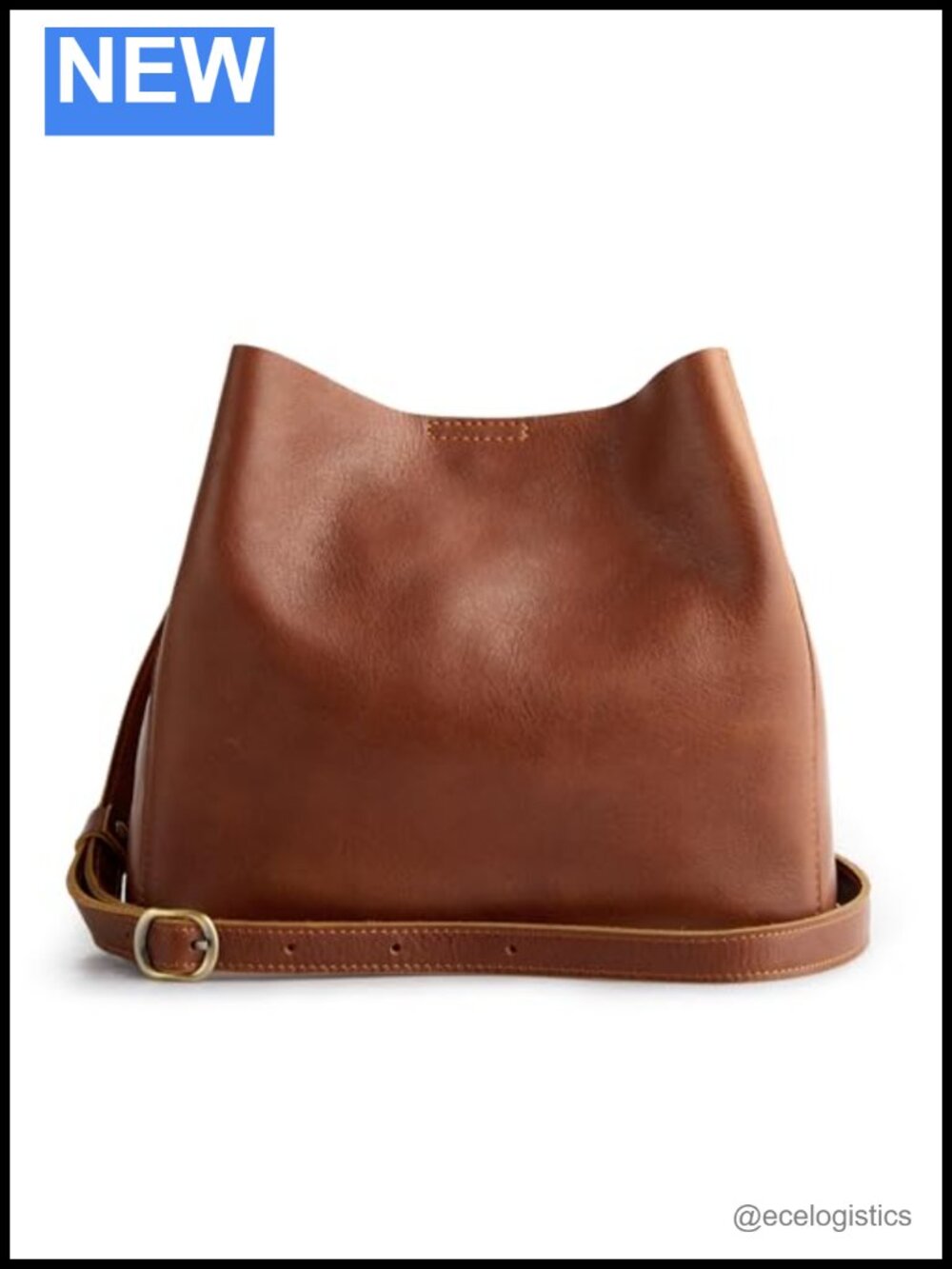 Convertible Full Grain Leather Crossbody Butterfly Bucket Purse Handbag
